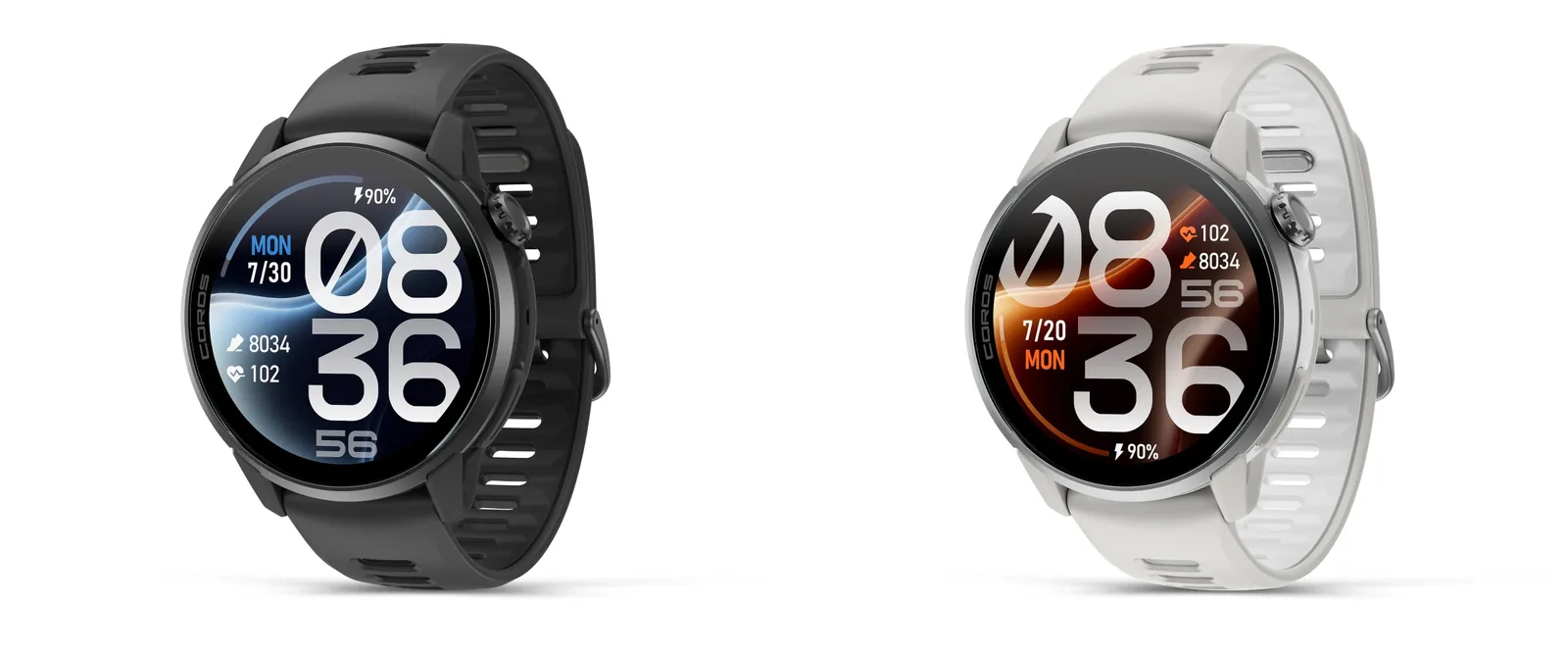 COROS PACE 4 Pro warna hitam dan putih dengan strap silikon