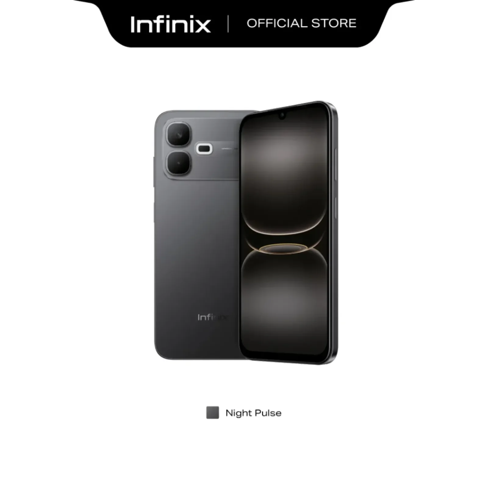 Infinix SMART 20e in Night Pulse, front and back view
