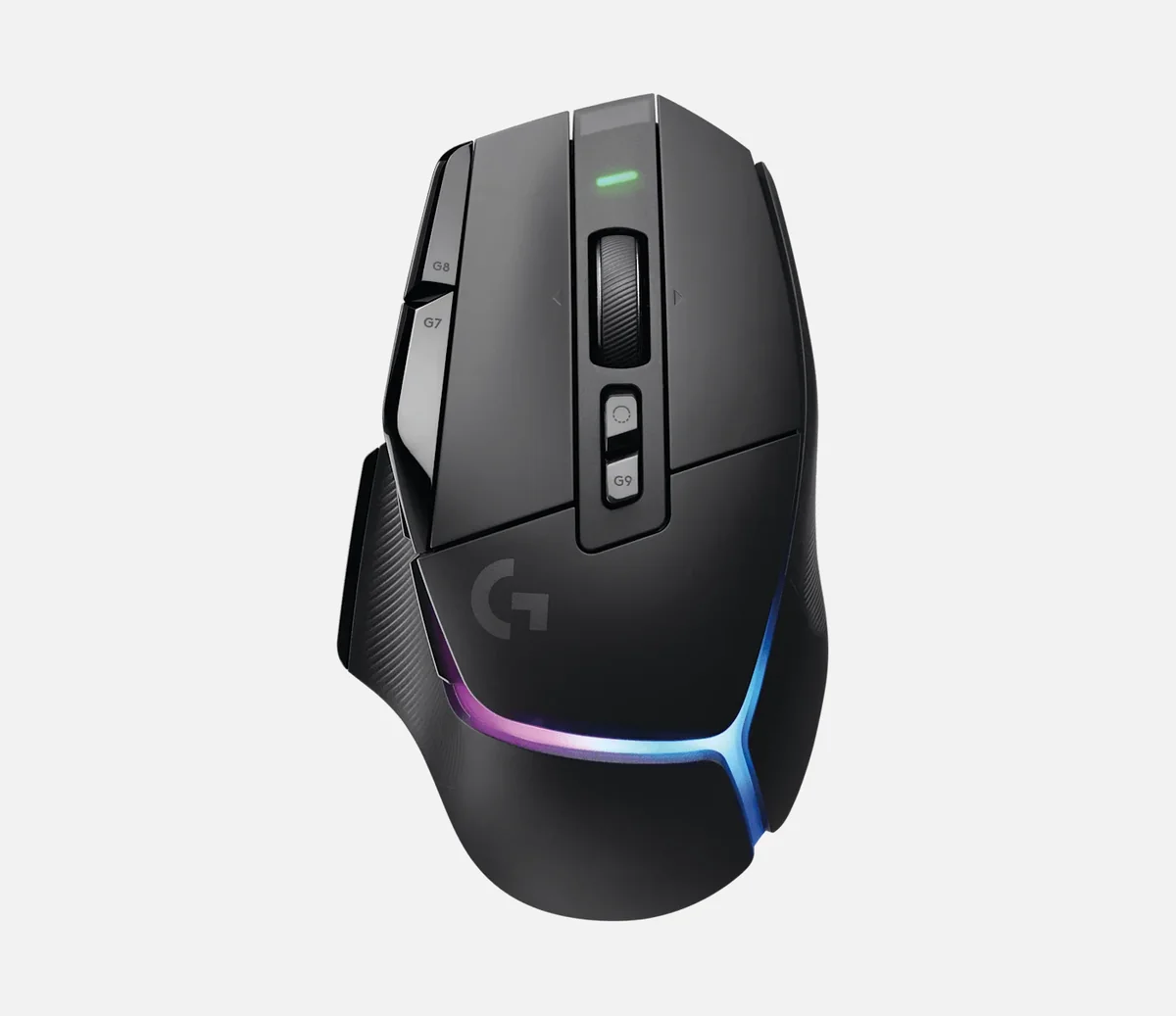 Tetikus gaming wireless Logitech G502 X PLUS warna hitam dengan lampu RGB