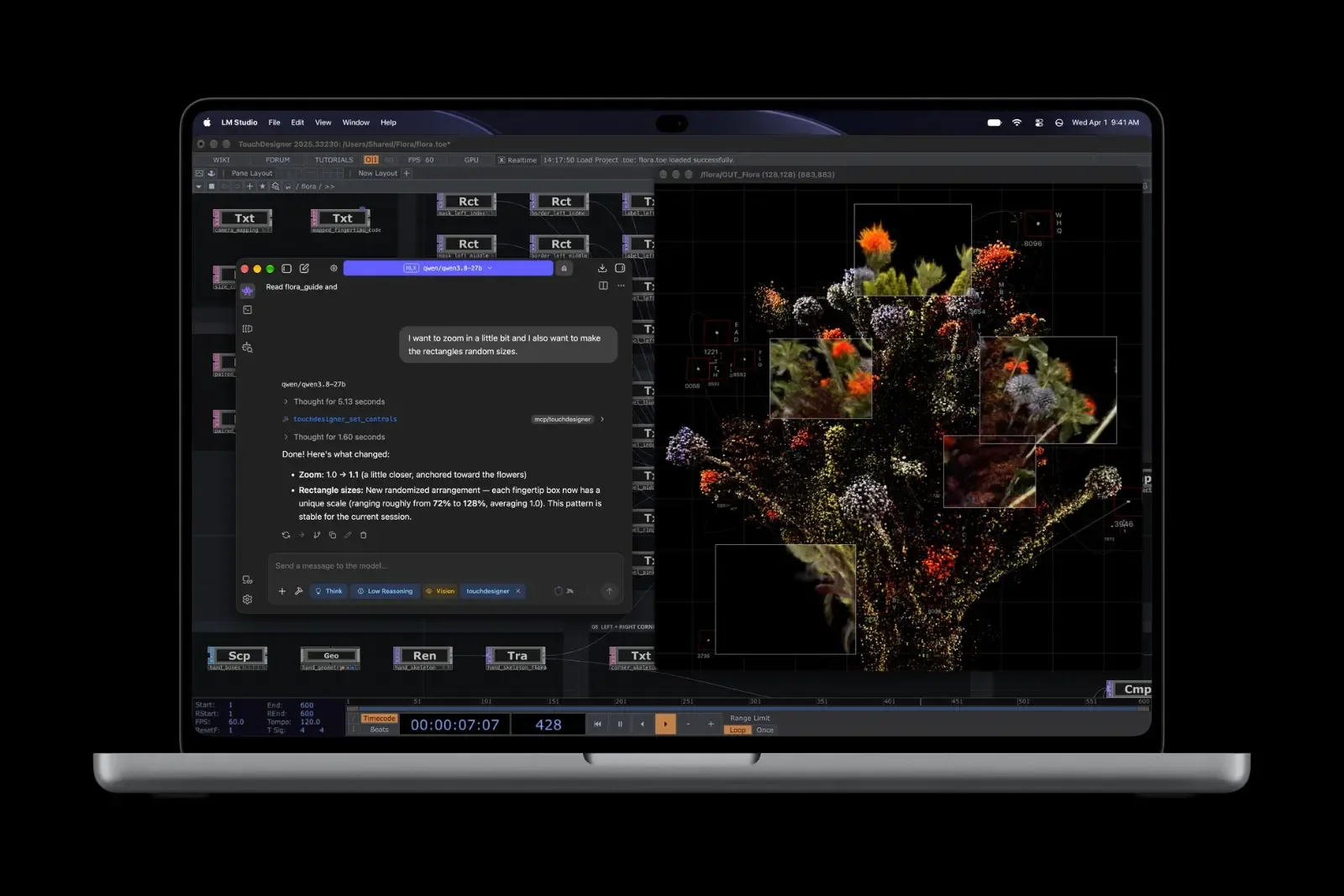 Gambar: Apple MacBook Pro PROLED XDR memaparkan app LM Studio untuk menjalankan LLM